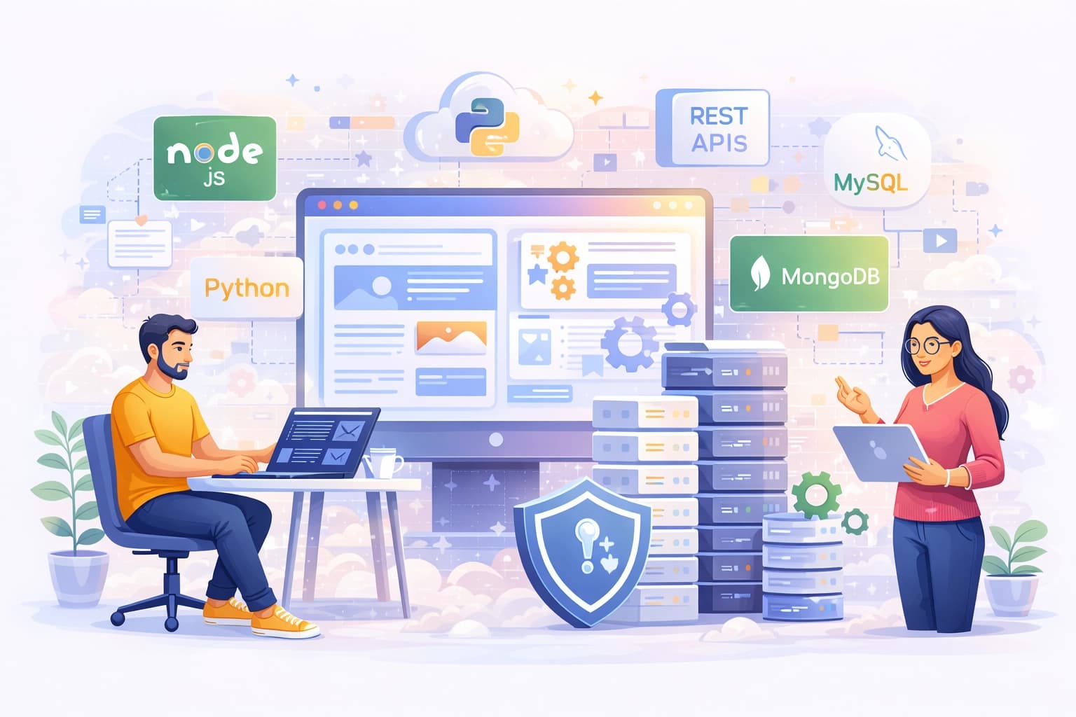 renshok backend software engineering using Node.js, Python, REST APIs, and scalable database systems
